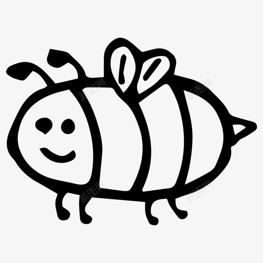蜜蜂涂鸦自然图标svg_新图网 https://ixintu.com 涂鸦 素描 自然 蜜蜂