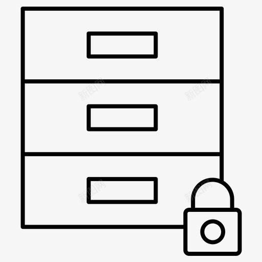 抽屉橱柜数据库图标svg_新图网 https://ixintu.com 办公室常规线组139 带锁 抽屉 数据库 橱柜