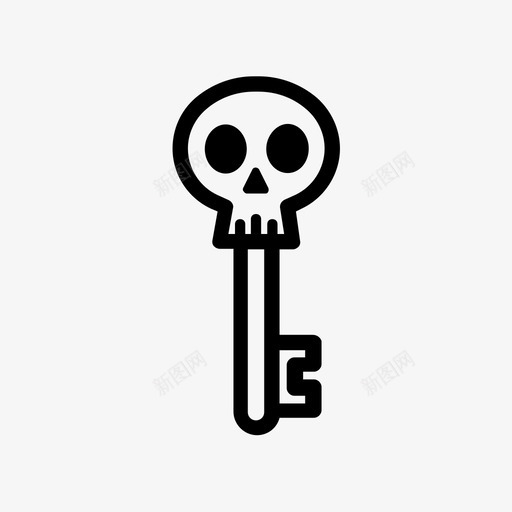 骨架钥匙锁打开图标svg_新图网 https://ixintu.com 打开 秘密 钥匙 骨架