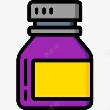 药丸瓶容器5线性颜色图标图标