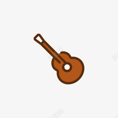 吉他烧烤和烧烤2线性颜色图标图标