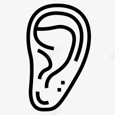 耳人体器官3线状图标图标
