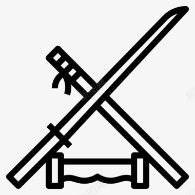 武士刀刀日本图标图标