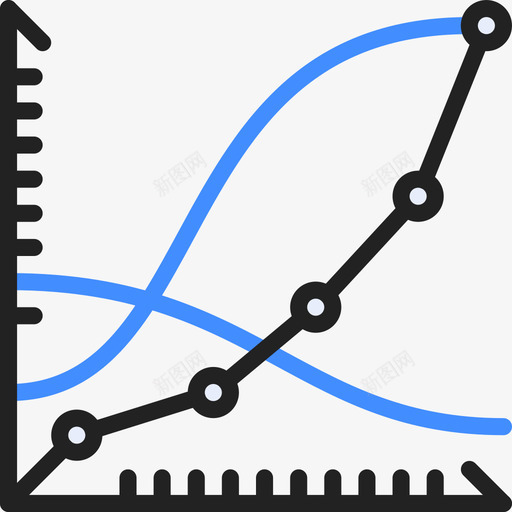 折线图分析36蓝色图标svg_新图网 https://ixintu.com 分析 折线 线图 蓝色