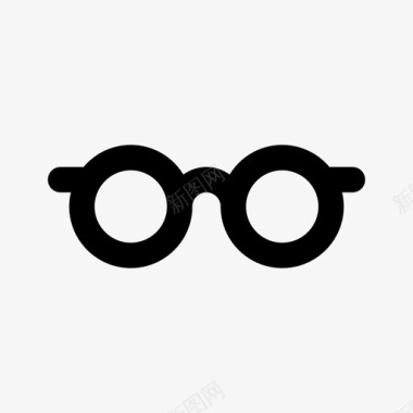 圆眼镜复古视觉图标图标