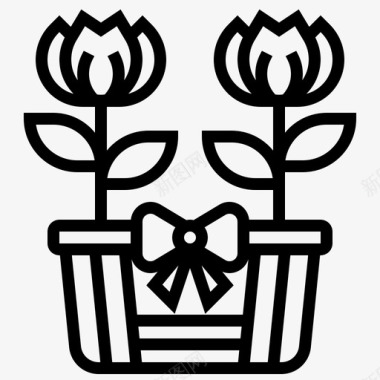 郁金香复活节花图标图标