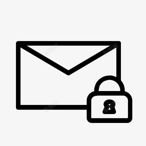锁定信件保护图标svg_新图网 https://ixintu.com 保护 信件 安全 收集 锁定