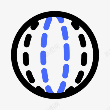 球体3d形状1双色调图标图标