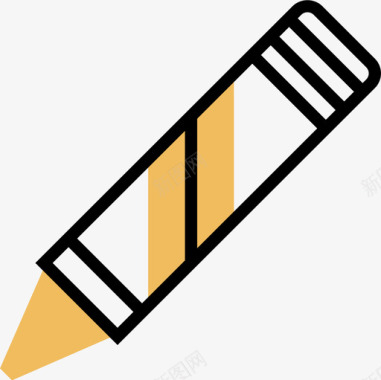 蜡笔文具70黄色阴影图标图标