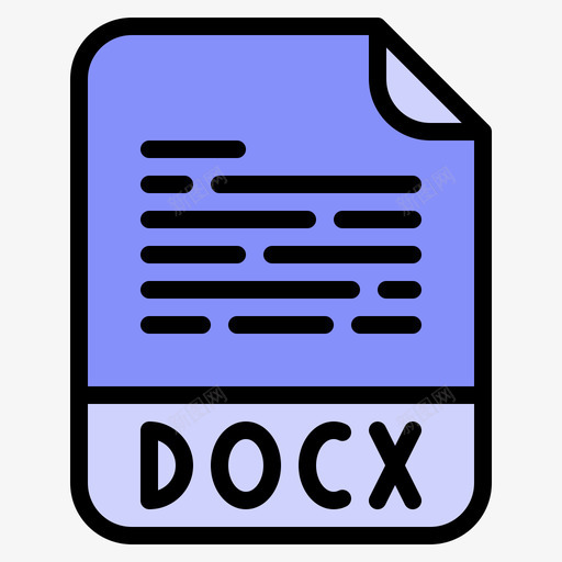 Docx文件扩展名线性颜色图标svg_新图网 https://ixintu.com Docx 文件扩展名 线性颜色