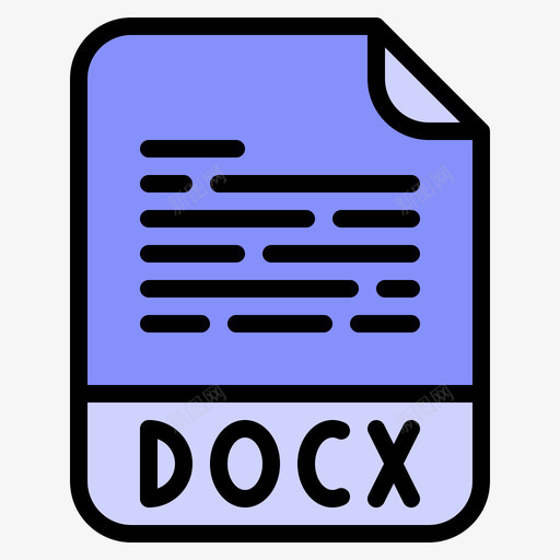 Docx文件扩展名线性颜色图标svg_新图网 https://ixintu.com Docx 文件扩展名 线性颜色