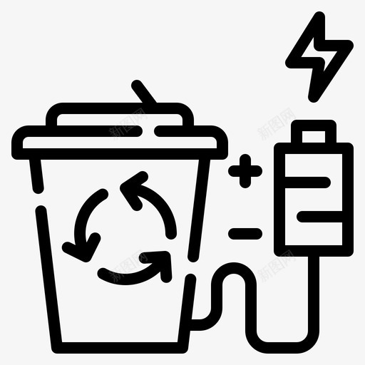 垃圾箱创新可再生能源1线性图标svg_新图网 https://ixintu.com 再生 创新 可再 垃圾箱 线性 能源