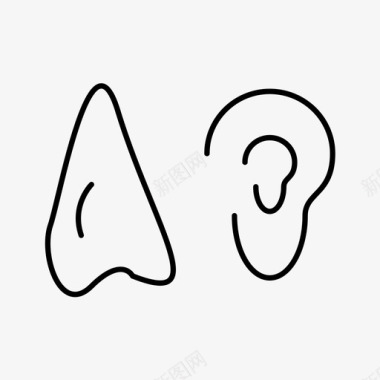 耳朵肝脏轮廓图标图标