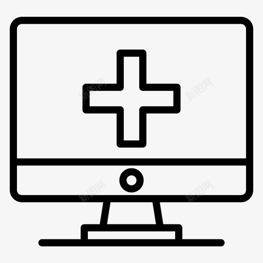 医疗医院监视器图标svg_新图网 https://ixintu.com 健康 医疗 医院 屏幕 常规 监视器 线路