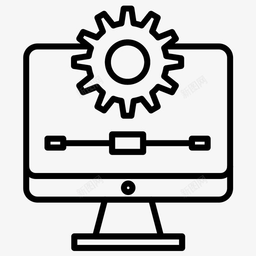 计算机计算机设置齿轮图标svg_新图网 https://ixintu.com 计算机 计算机设置 齿轮