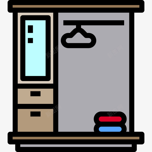 衣柜家具129线性颜色图标svg_新图网 https://ixintu.com 家具129 线性颜色 衣柜