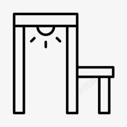 飞机扫描机场安检飞机扫描仪图标高清图片