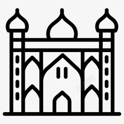 拉合尔瓦齐尔汗清真寺历史清真寺拉合尔地标图标高清图片