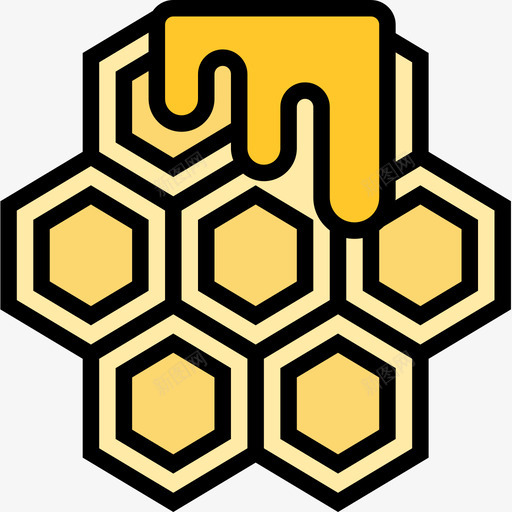 蜂巢蜂房9线形颜色图标svg_新图网 https://ixintu.com 线形 蜂巢 蜂房 颜色
