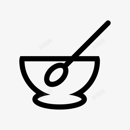 搅拌碗食物勺子图标svg_新图网 https://ixintu.com 勺子 搅拌 食物