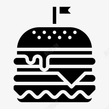 汉堡咖啡馆芝士汉堡图标图标