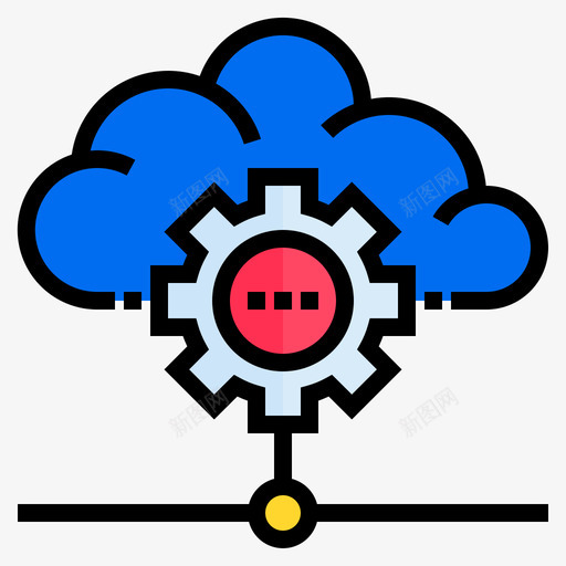 云计算机和网络4线颜色图标svg_新图网 https://ixintu.com 云 线颜色 计算机和网络4