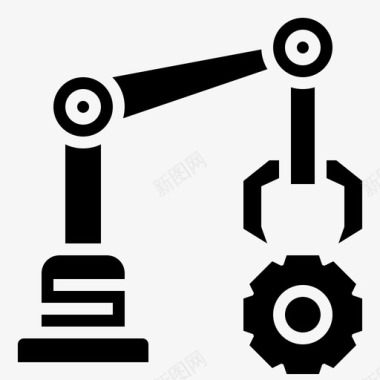 机械臂工业过程25字形图标图标