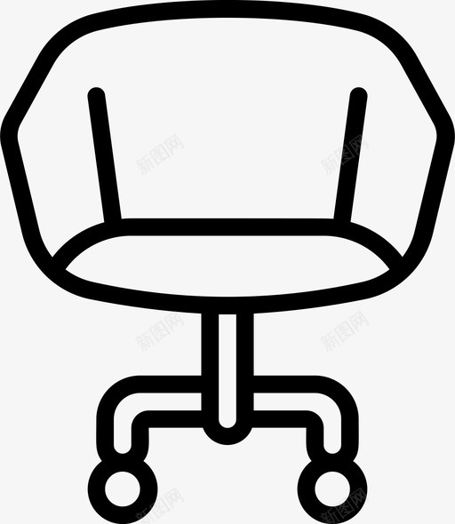椅子办公家具3直线型图标svg_新图网 https://ixintu.com 办公 家具 椅子 直线 线型