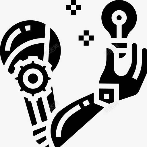 机械臂人工智能46字形图标svg_新图网 https://ixintu.com 人工智能 字形 机械