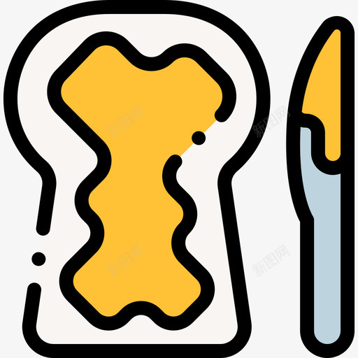 烤面包床和早餐30线性颜色图标svg_新图网 https://ixintu.com 床和早餐30 烤面包 线性颜色