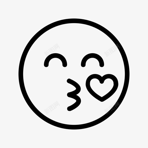 吻感情表情符号图标svg_新图网 https://ixintu.com 吻 感情 爱 表情符号 表情符号轮廓