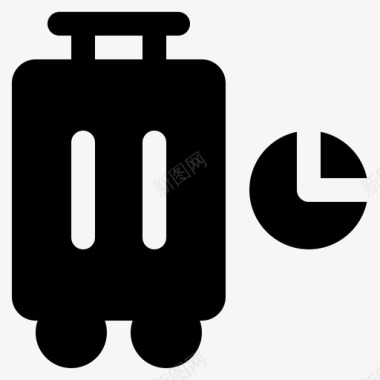 行李箱计时器行李背包图标图标