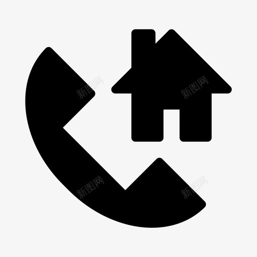 打电话回家房子电话图标svg_新图网 https://ixintu.com 回家 房子 打电话 服务 电话