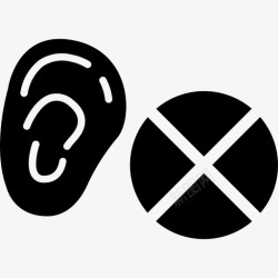 耳朵倾听聋哑人残疾人耳朵图标高清图片