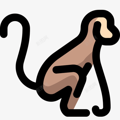 猴子野生动物7线形颜色图标svg_新图网 https://ixintu.com 猴子 线形颜色 野生动物7