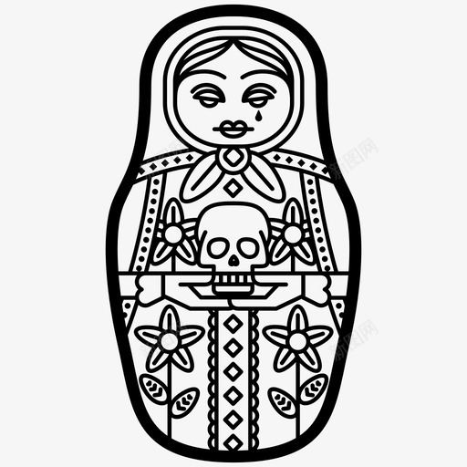 俄罗斯娃娃奶妈骷髅头图标svg_新图网 https://ixintu.com 俄罗斯娃娃 女人 奶妈 木头 骷髅头