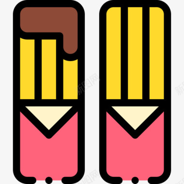 Churros甜点和糖果6线性颜色图标图标