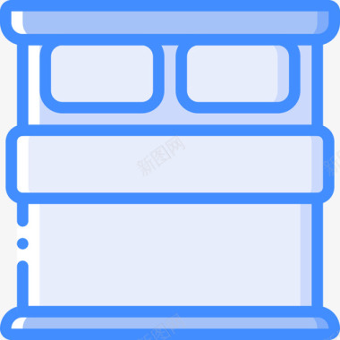 双人床平面家具4蓝色图标图标