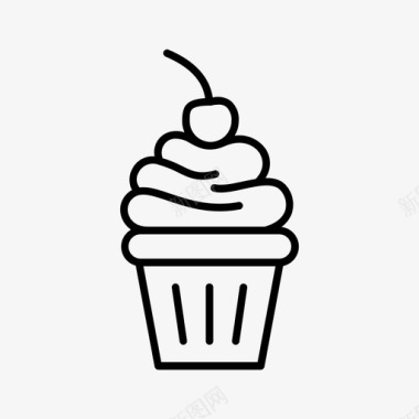 纸杯蛋糕面包房糖霜图标图标