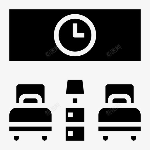 双人床家具装饰9填充图标svg_新图网 https://ixintu.com 双人床 填充 家具装饰9