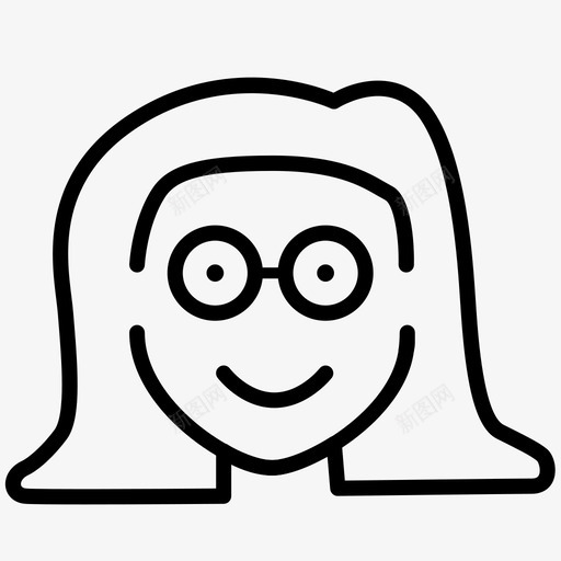 化身女人女孩眼镜图标svg_新图网 https://ixintu.com 化身女人 女孩 微笑 眼镜