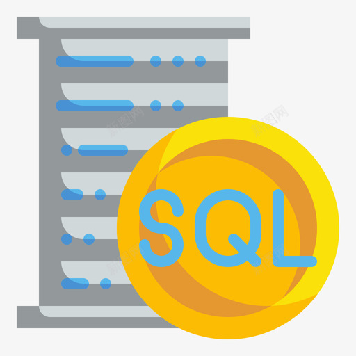 SqlServer大数据81扁平图标svg_新图网 https://ixintu.com Server Sql 大数 扁平 数据