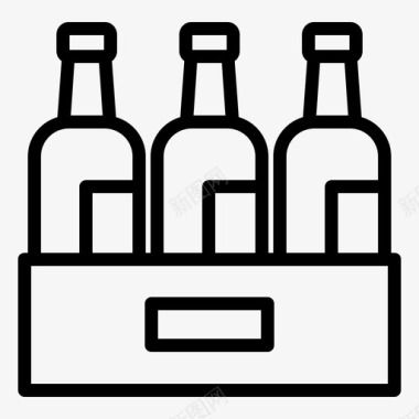 瓶子54号酒吧直线型图标图标
