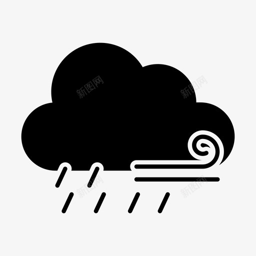 暴风雨云光图标svg_新图网 https://ixintu.com 云 光 天气 暴风雨 雨 风