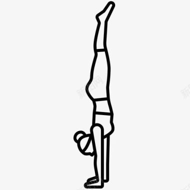 瑜伽姿势平衡手站立图标图标