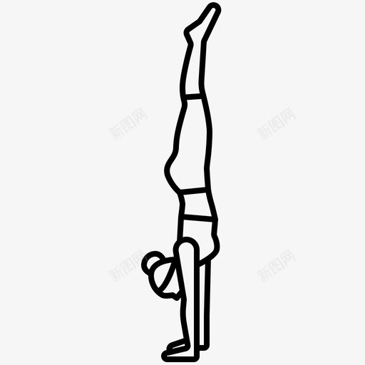 瑜伽姿势平衡手站立图标svg_新图网 https://ixintu.com 姿势 平衡 瑜伽 站立 轮廓