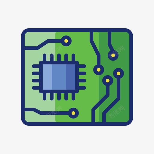 电路板教育娱乐1线性颜色图标svg_新图网 https://ixintu.com 教育娱乐1 电路板 线性颜色