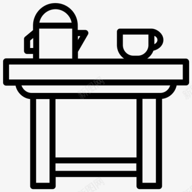 咖啡桌鸡尾酒桌家具图标图标