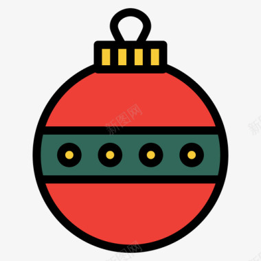 球圣诞266线性颜色图标图标