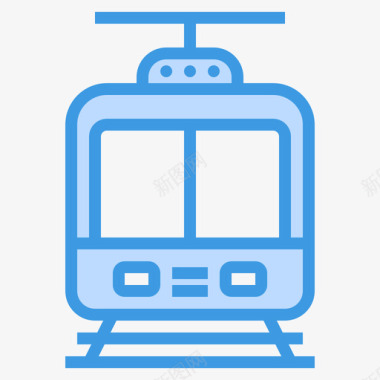 火车城市元素48蓝色图标图标